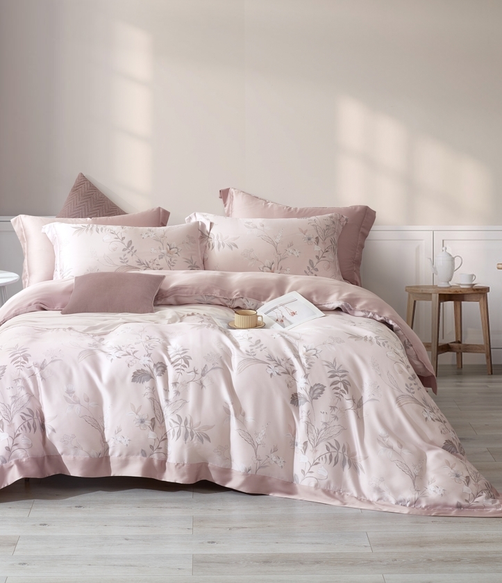 【全鋪棉】100%萊賽爾天絲|凡芮思【香絮夢回-粉】雙色翅膀款