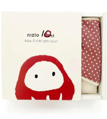 Nizio 小蘑菇浴巾10週年紀念版 -單寧藍/豆沙紅