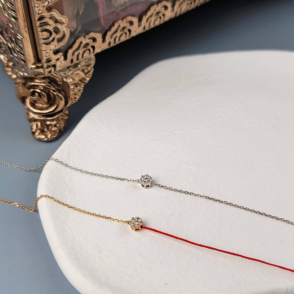 【me.luxe】K18拼花5分鑽石手鍊-黃K/白K