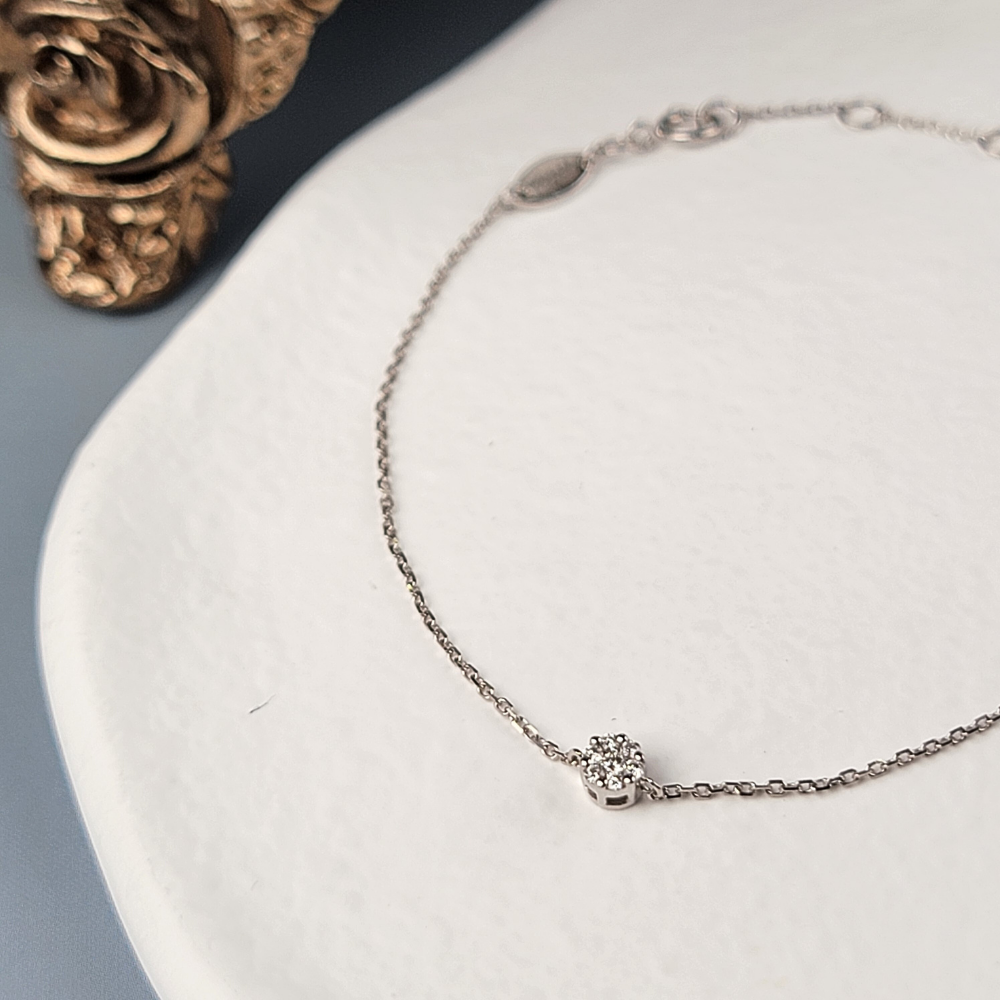 【me.luxe】K18拼花5分鑽石手鍊-黃K/白K