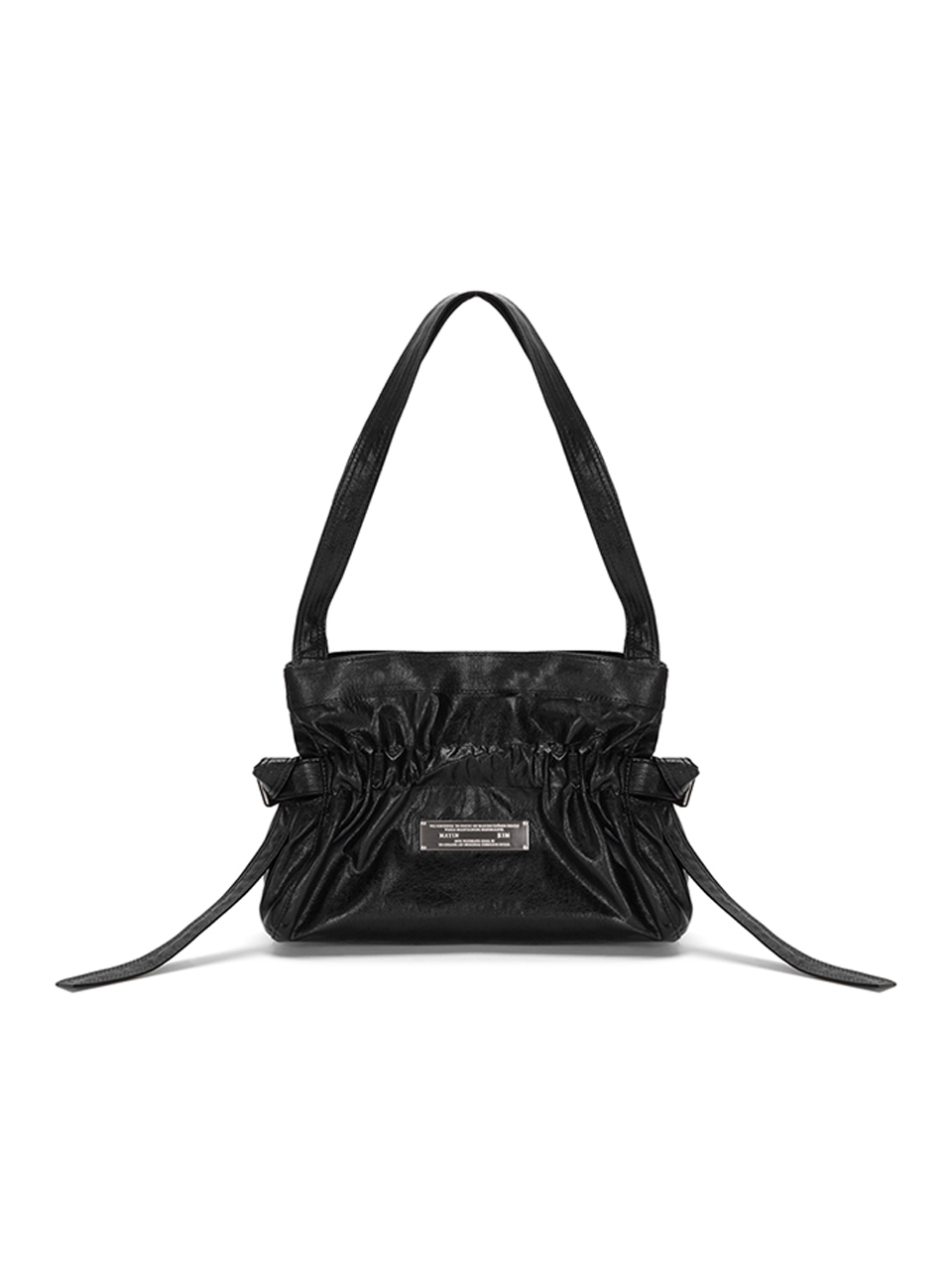 皮革迷你貝殼包 黑色