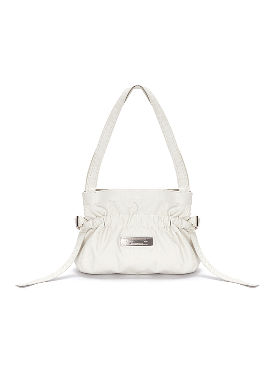 皮革迷你貝殼包 象牙白