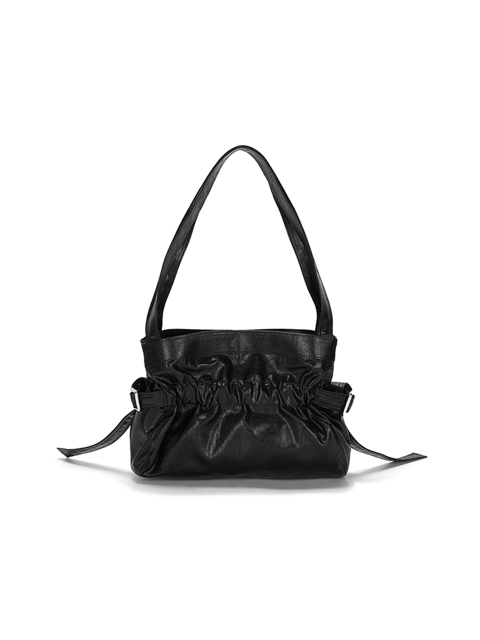 皮革迷你貝殼包 黑色