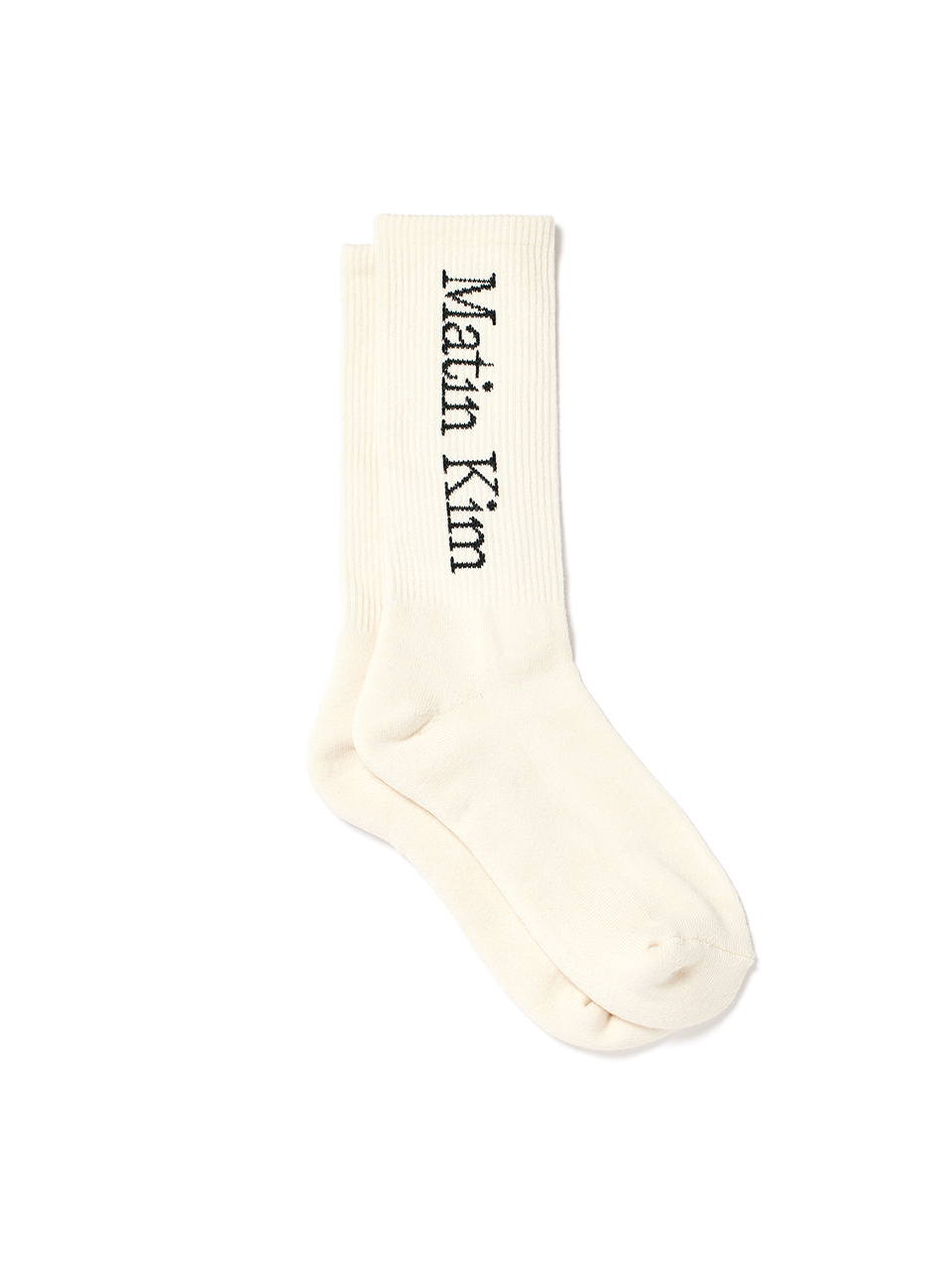 MATIN KIM LOGO中筒襪 象牙白