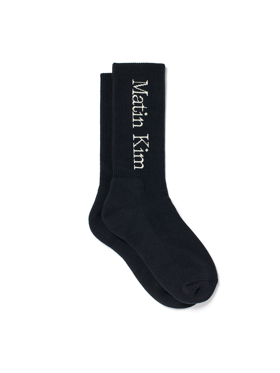 MATIN KIM LOGO中筒襪 黑色