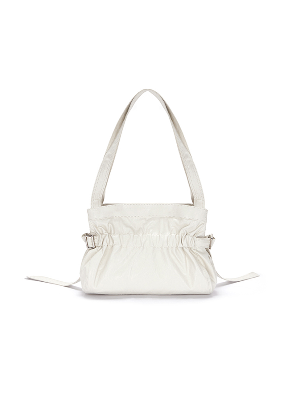 皮革迷你貝殼包 象牙白