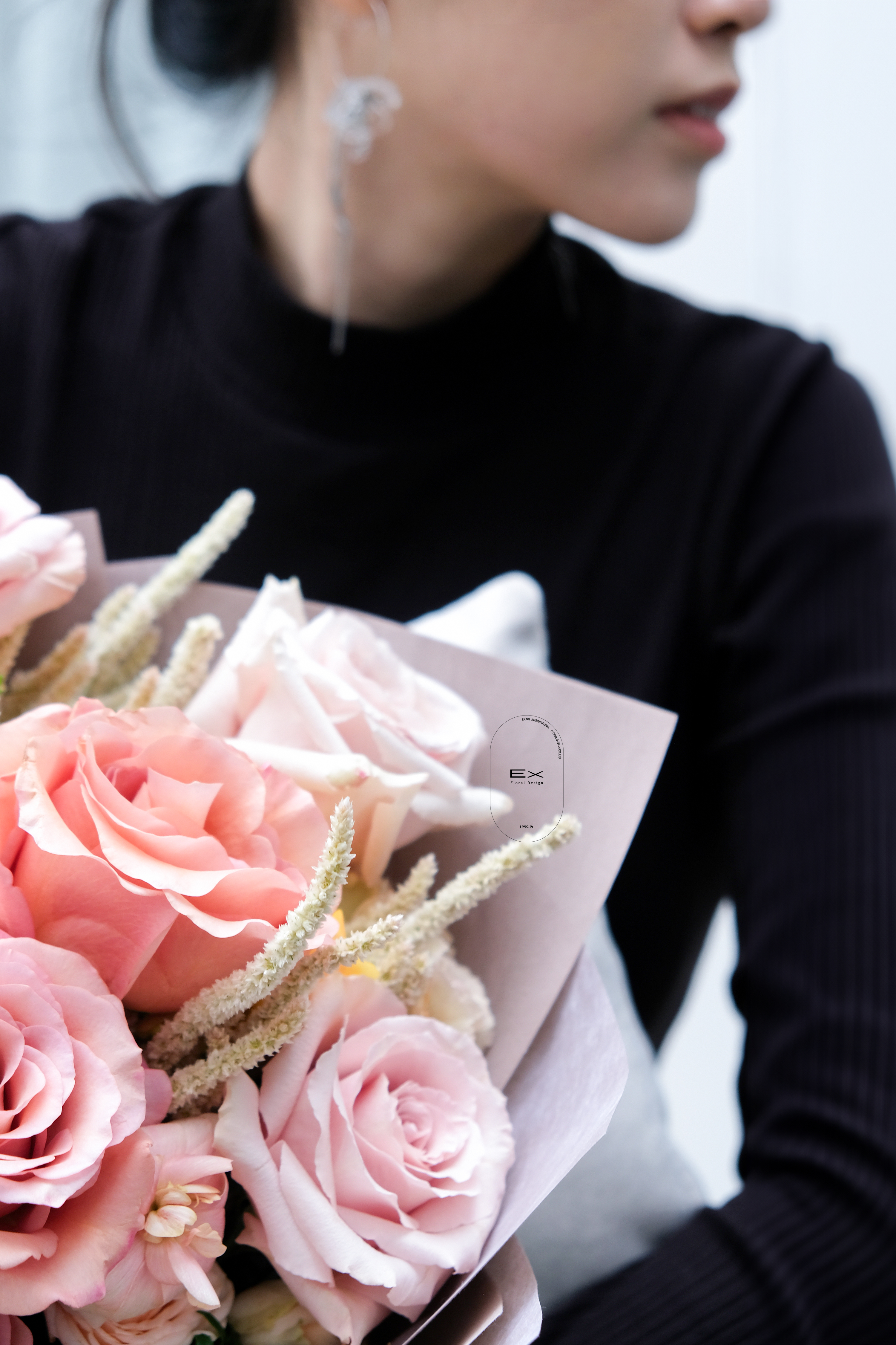 soul mate 奶茶色 鮮花束 情人節花束