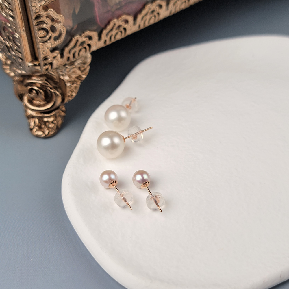 【me.luxe】K18單純珍珠耳環-5.5mm/6mm/8.5mm/9mm