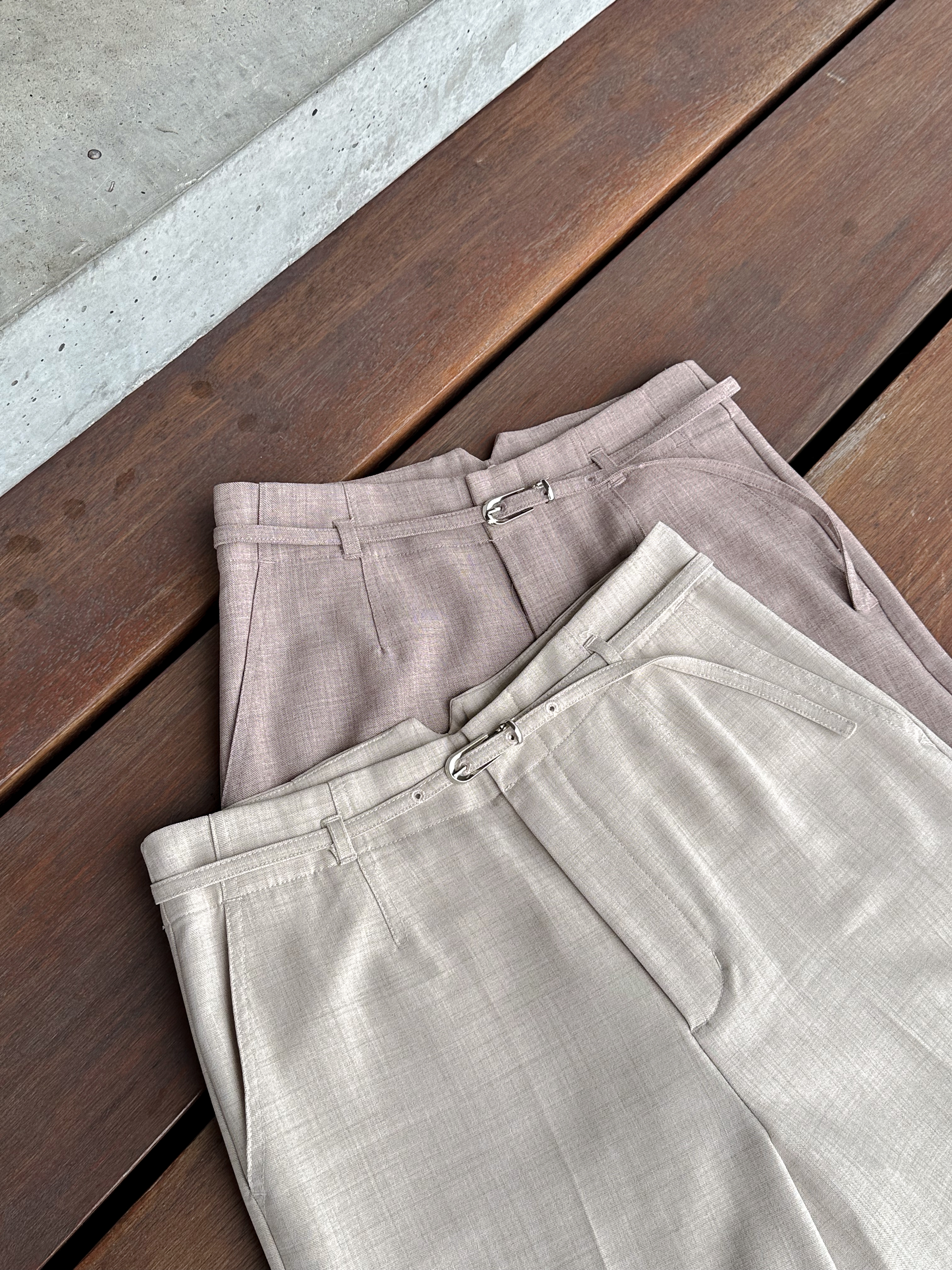 小個子寛鬆直腳剪裁西裝褲 - TR44352