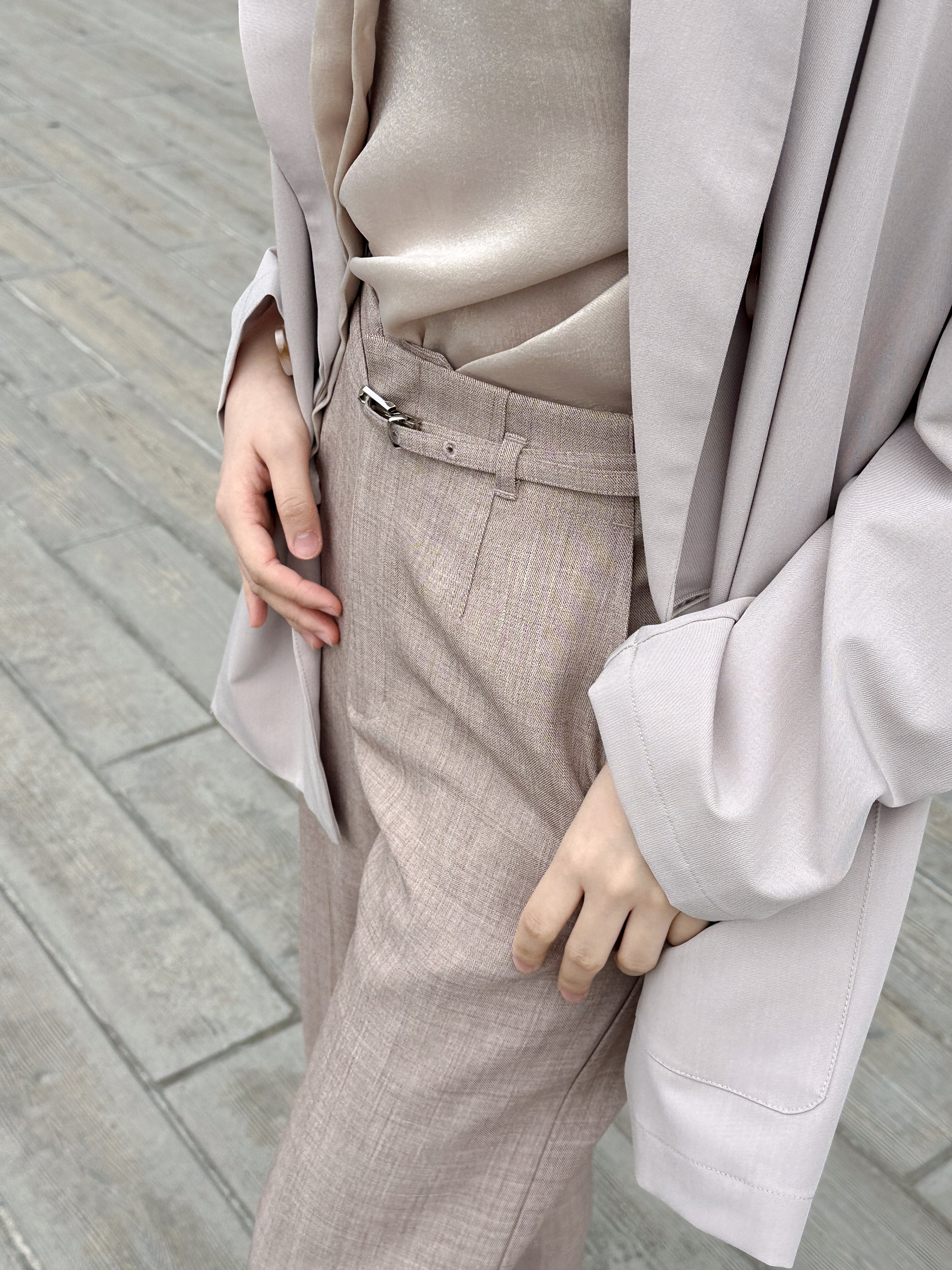 小個子寛鬆直腳剪裁西裝褲 - TR44352