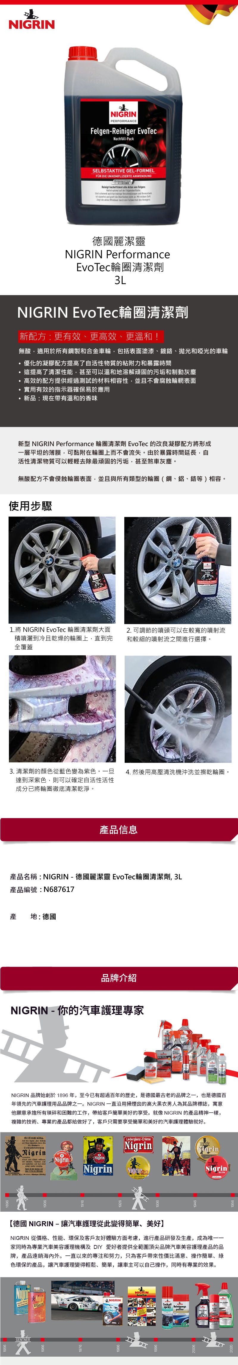 麗潔靈 NIGRIN EvoTec 輪圈清潔劑, 3L