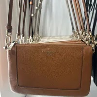 [S] KATE SPADE KH430 LENA DBL COMP CROSSBODY PEBBLED LEATHER,WARM GINGER, 196021504198 (SKS1560)