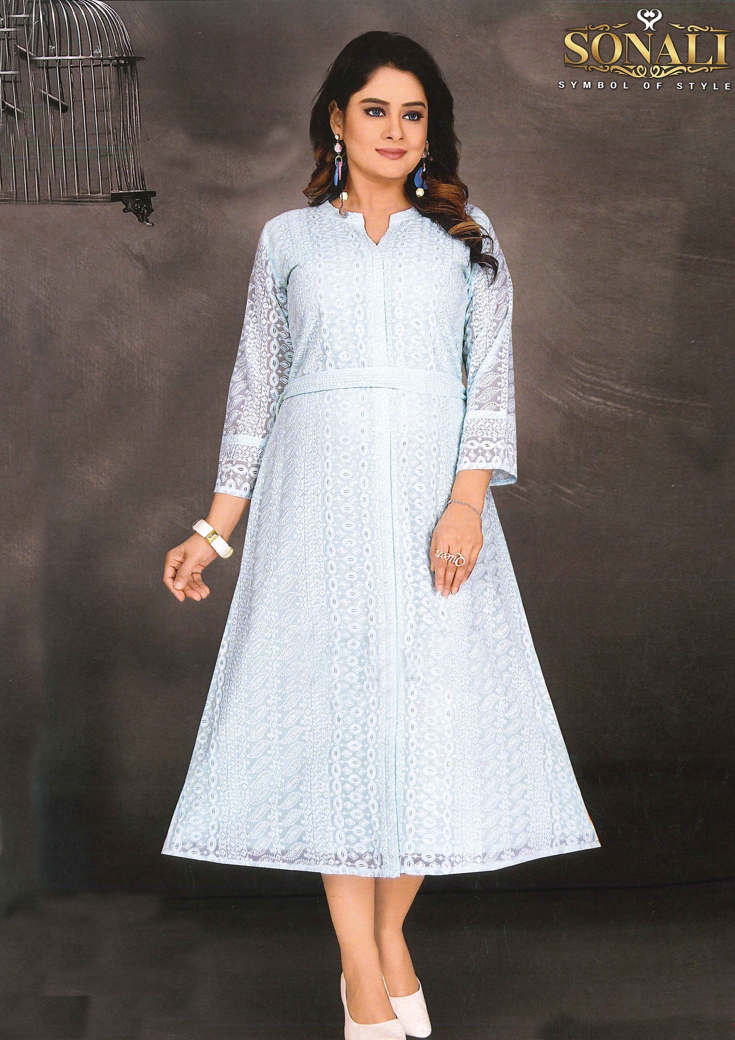 Sonali Premier Quality Women's Embroidered A-Line Dress