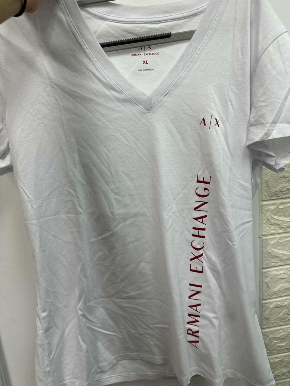 [S] ARMANI EXCHANGE AX LOGO PATCH T-SHIRT,WHITE, 7VYTBI-YJG3Z-1000 [FINAL SALE] (SAX280)