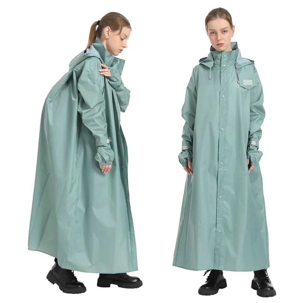 【FAIRRAIN】三度空間背包型連身式雨衣－羅勒綠