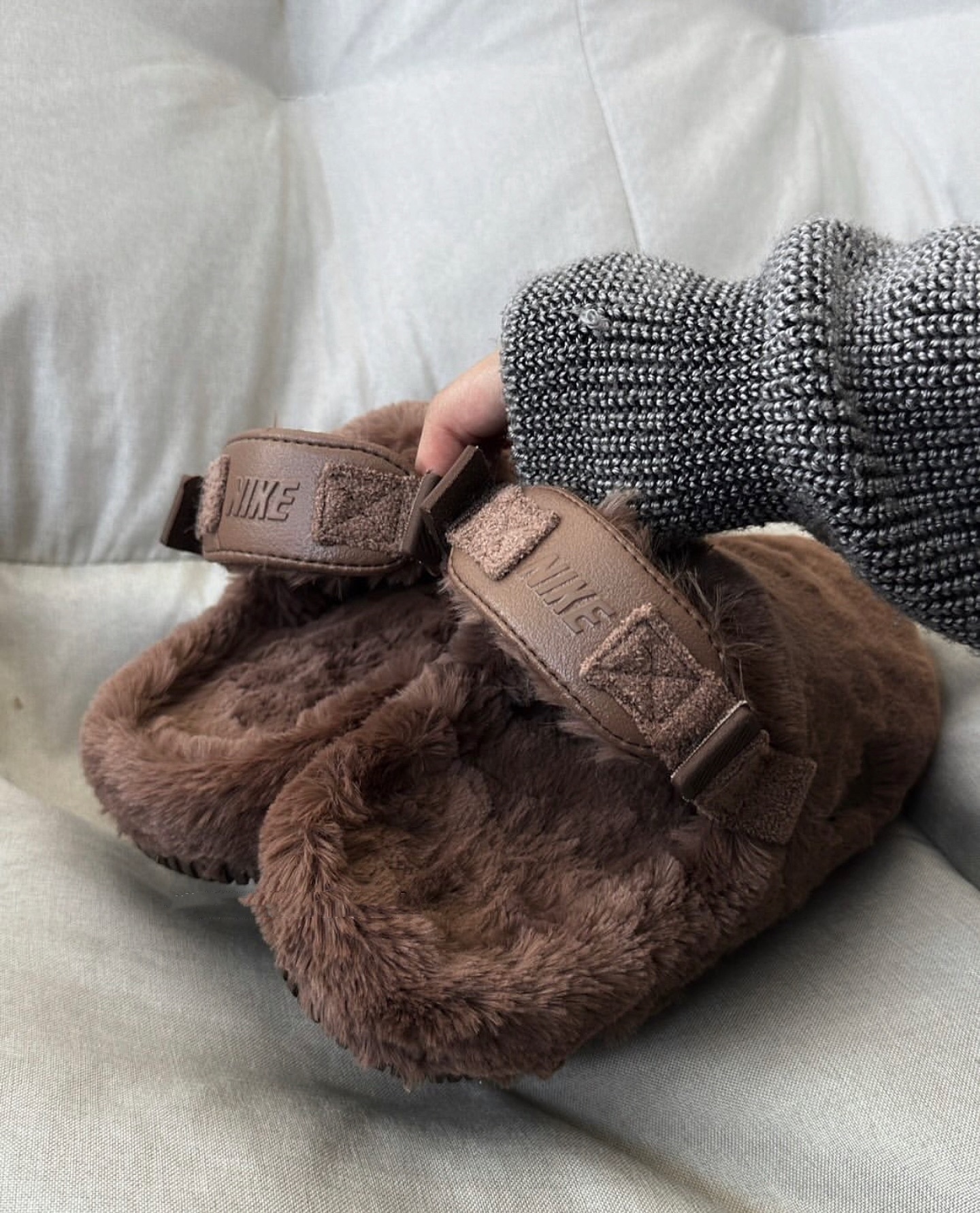 Nike Calm Mule SE Brown 棕色毛絨絨穆勒涼鞋 FZ3118-200