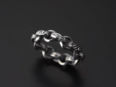 純銀魚鷹絲滑戒指