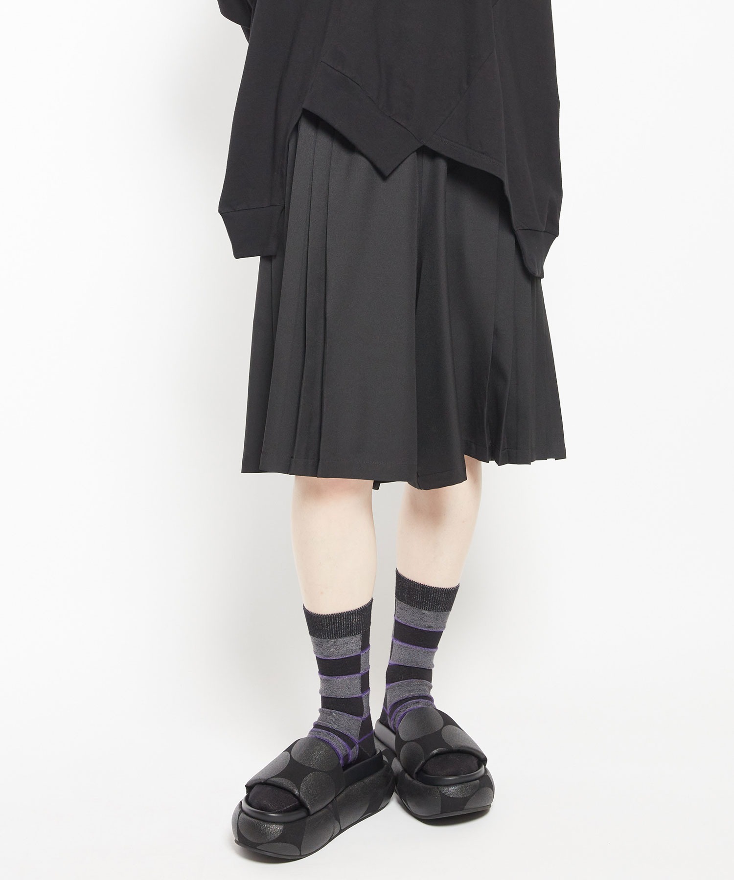 Gomme P-twill side pleated pants