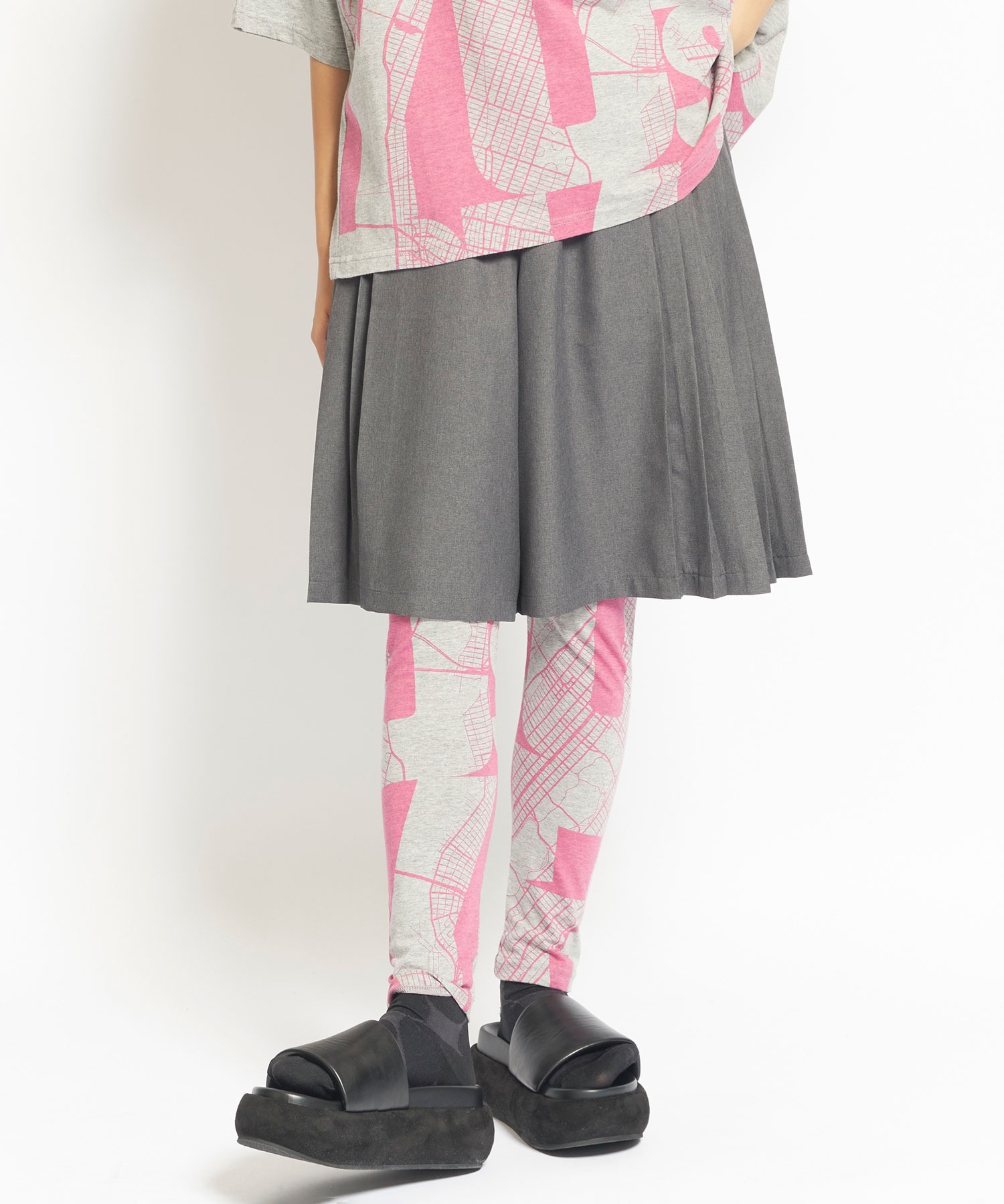 Gomme P-twill side pleated pants