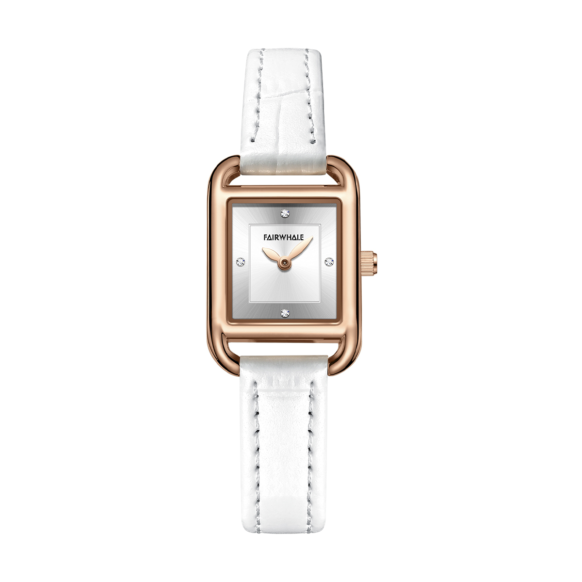 【Mark Fairwhale 馬克菲爾】FW-3570 方圓造型 文雅 感觸 溫潤 皮革 女用 手錶 -