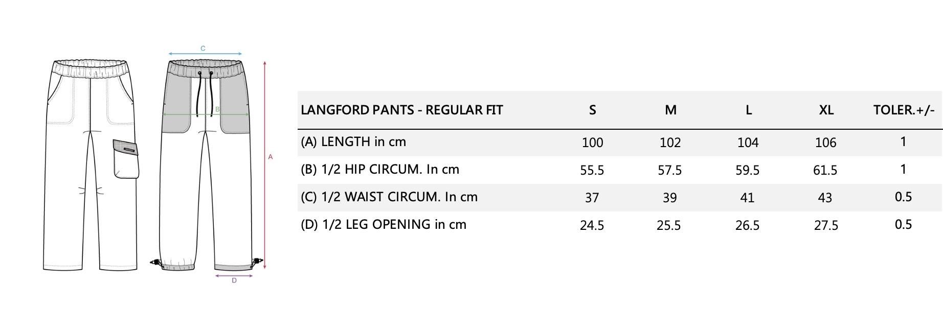 LANGFORD PANTS -SIZE