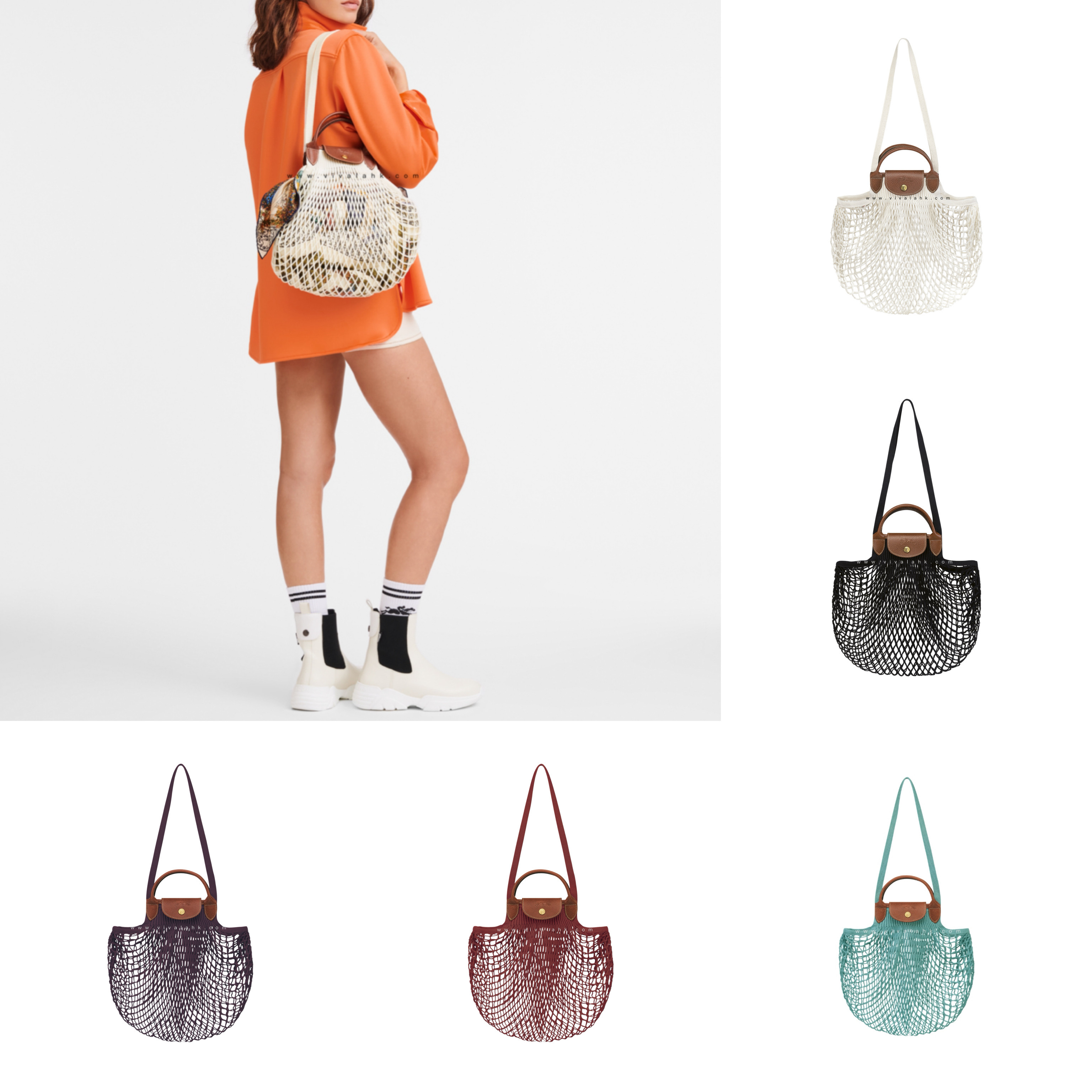 Longchamp - Le Pliage Filet 手提+斜孭多用袋 (L) (10121HVH)