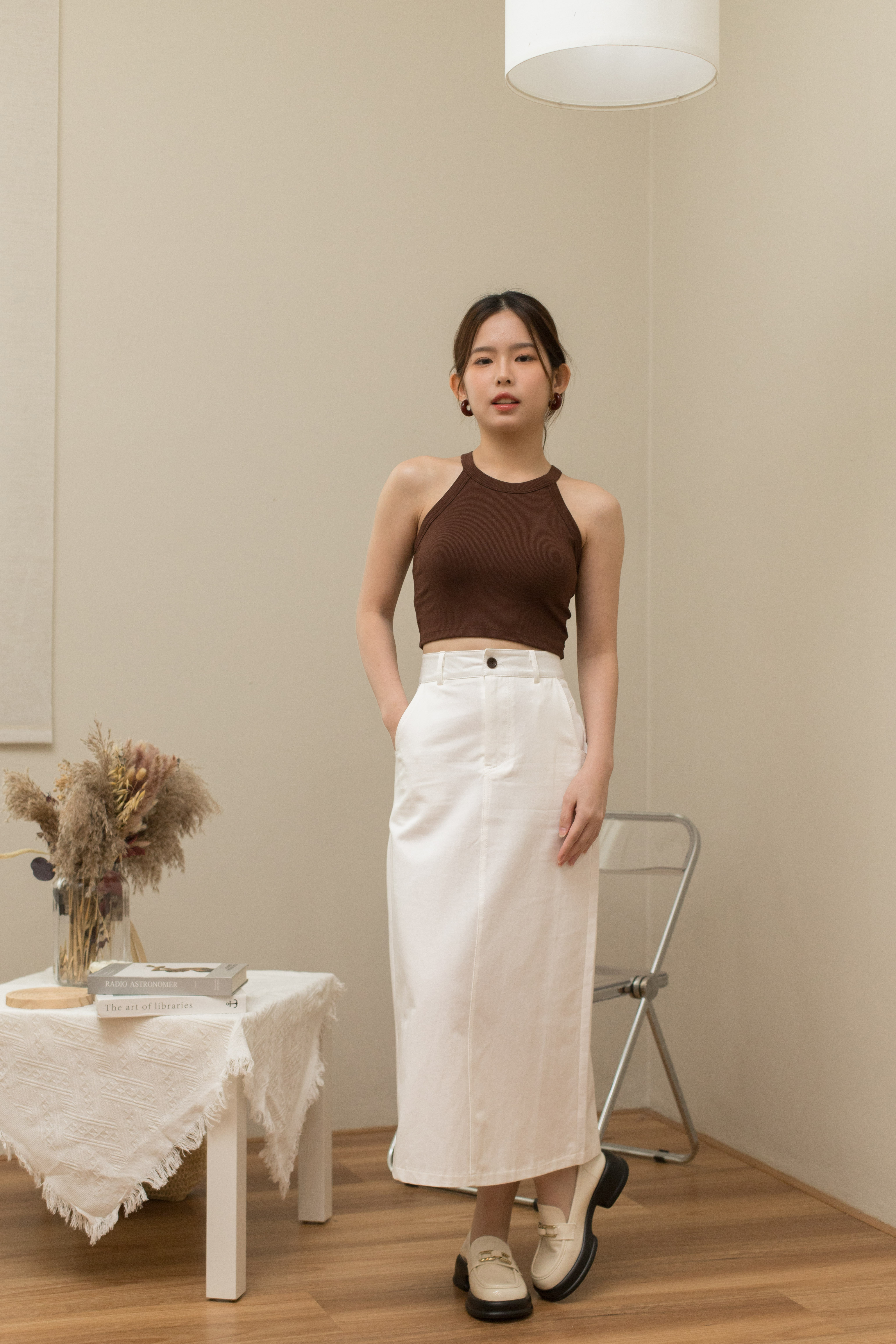 Allen Racer Padded Tank Top Brown -2178TVBRO