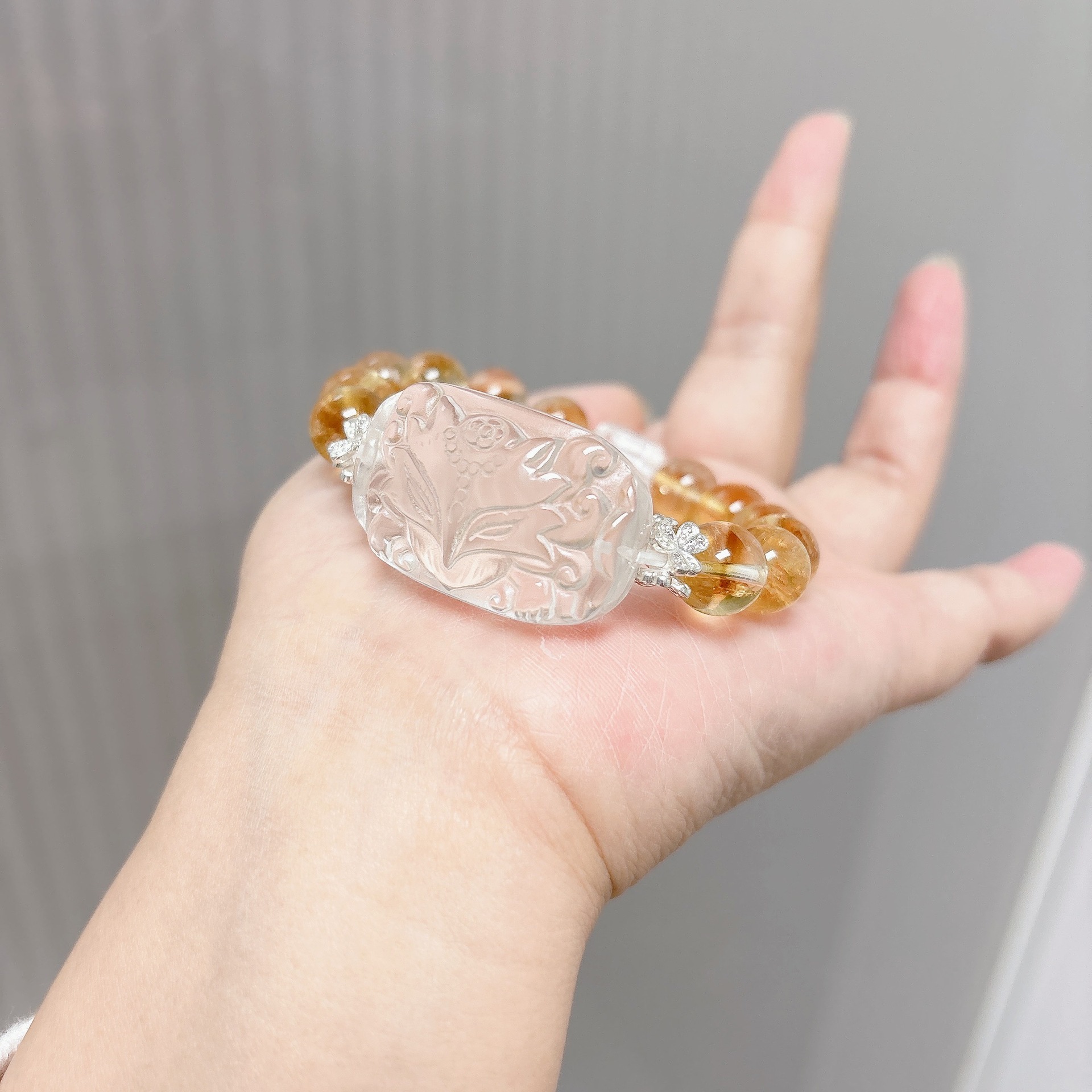 【狐仙】黃塔晶x白水晶狐仙手牌水晶手鍊