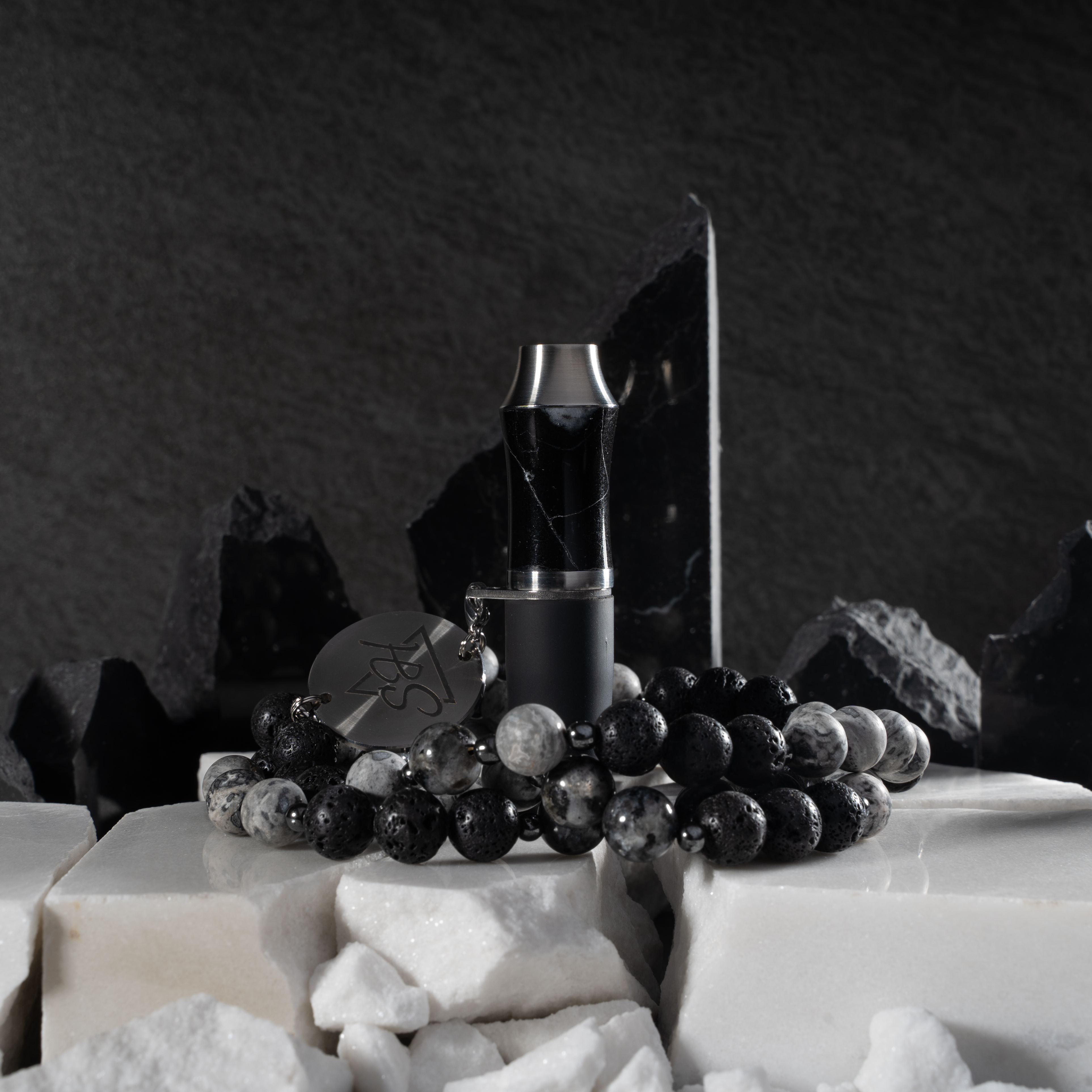 Special Hookah Mouthtip Marble Black Opium V2