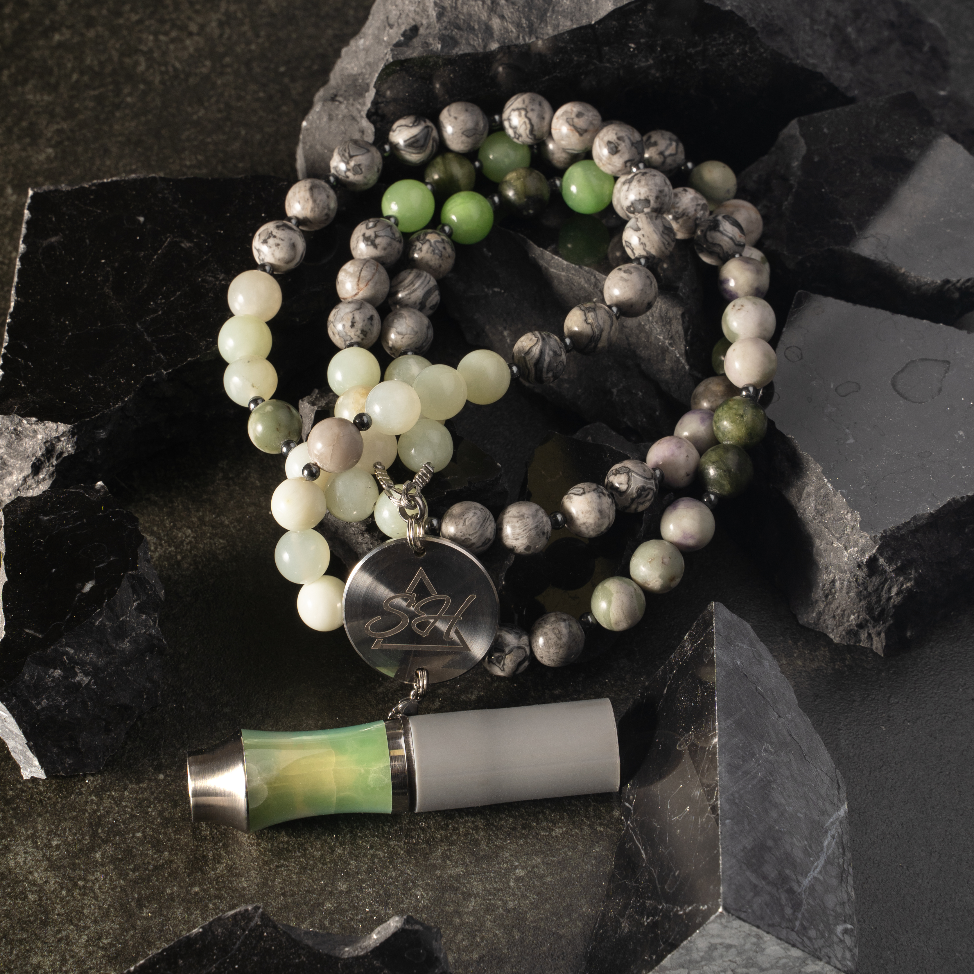 Special Hookah Mouthtip Marble Onyx Green V2