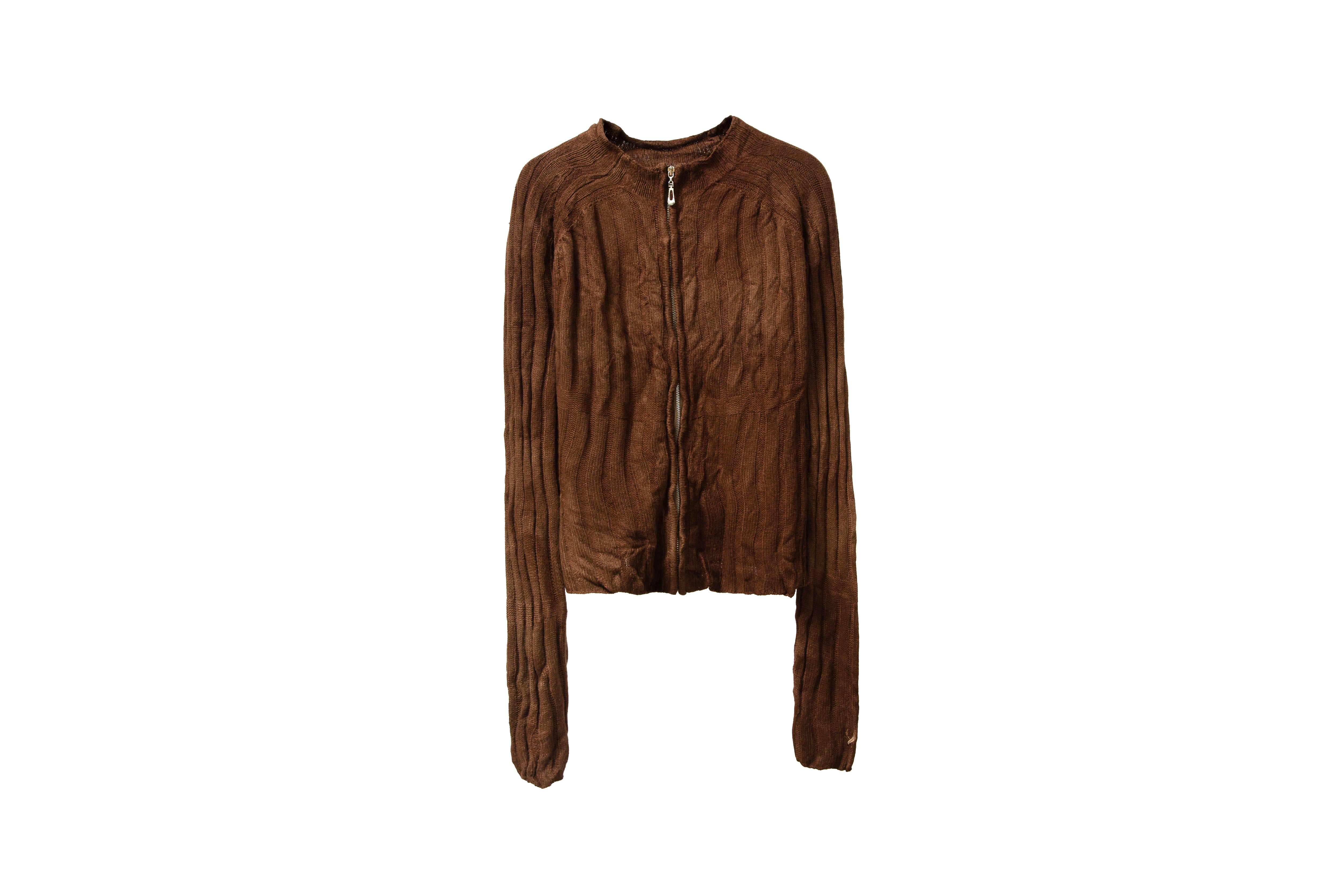 REMIX "8-8 Stripes Knitted LS Tee" (Brown)