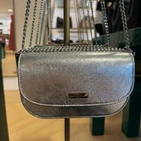 [S] KATE SPADE KI955 KRISTA FLAP CROSSBODY METALLIC LEATHER,SILVER, 196021555220 (SKS1569)