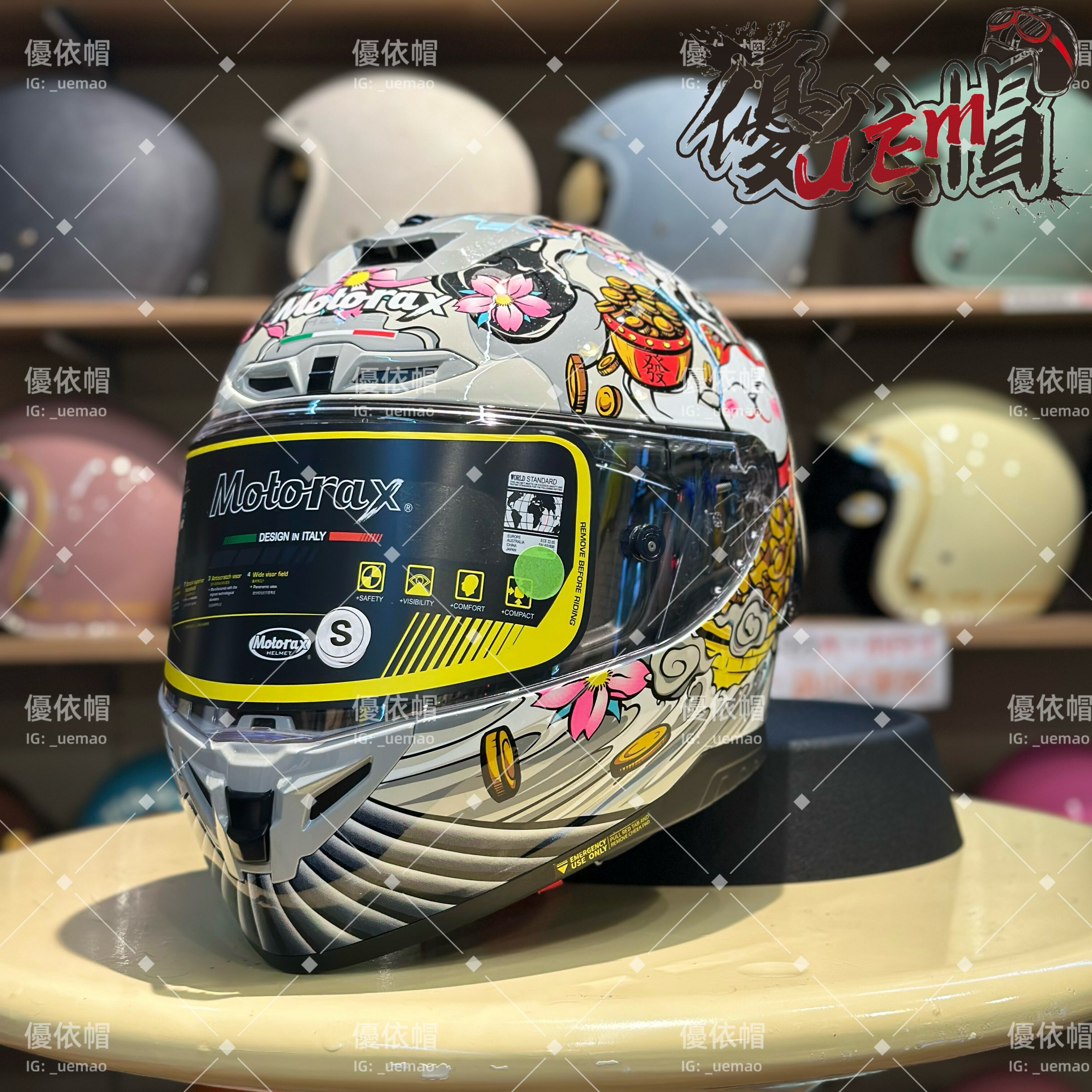 MOTORAX 摩雷士 R50S 招財貓灰