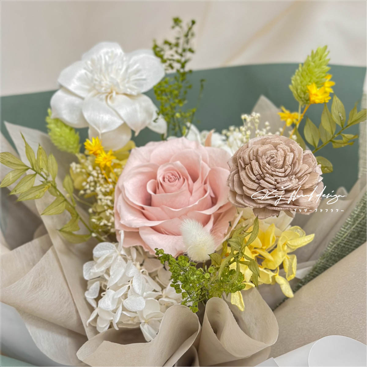 抹茶戀曲・單朵永生玫瑰花束