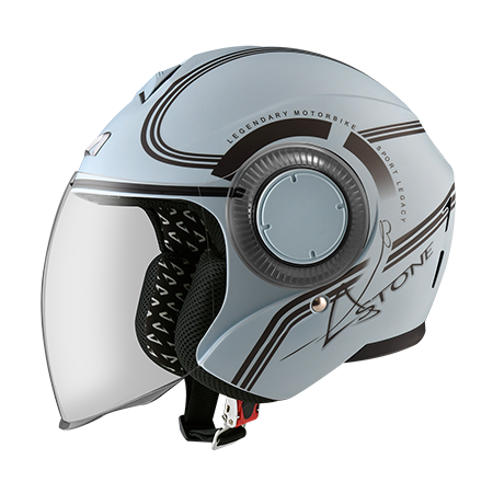 ASTONE DJ12 冰河藍 BC7鐵灰 彩繪  3/4罩式帽款