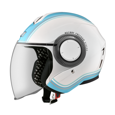 ASTONE DJ12 白藍 BC6 彩繪  3/4罩式帽款