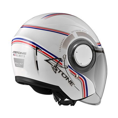 ASTONE DJ12 白 BC7紅藍 彩繪  3/4罩式帽款