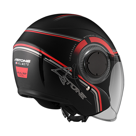 ASTONE DJ12 平黑 BC7紅 彩繪  3/4罩式帽款