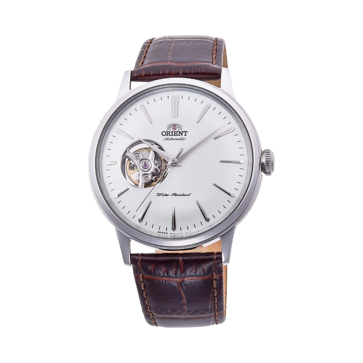 ORIENT 東方錶 半鏤空機械錶 銀面 皮帶款 RA-AG0002S