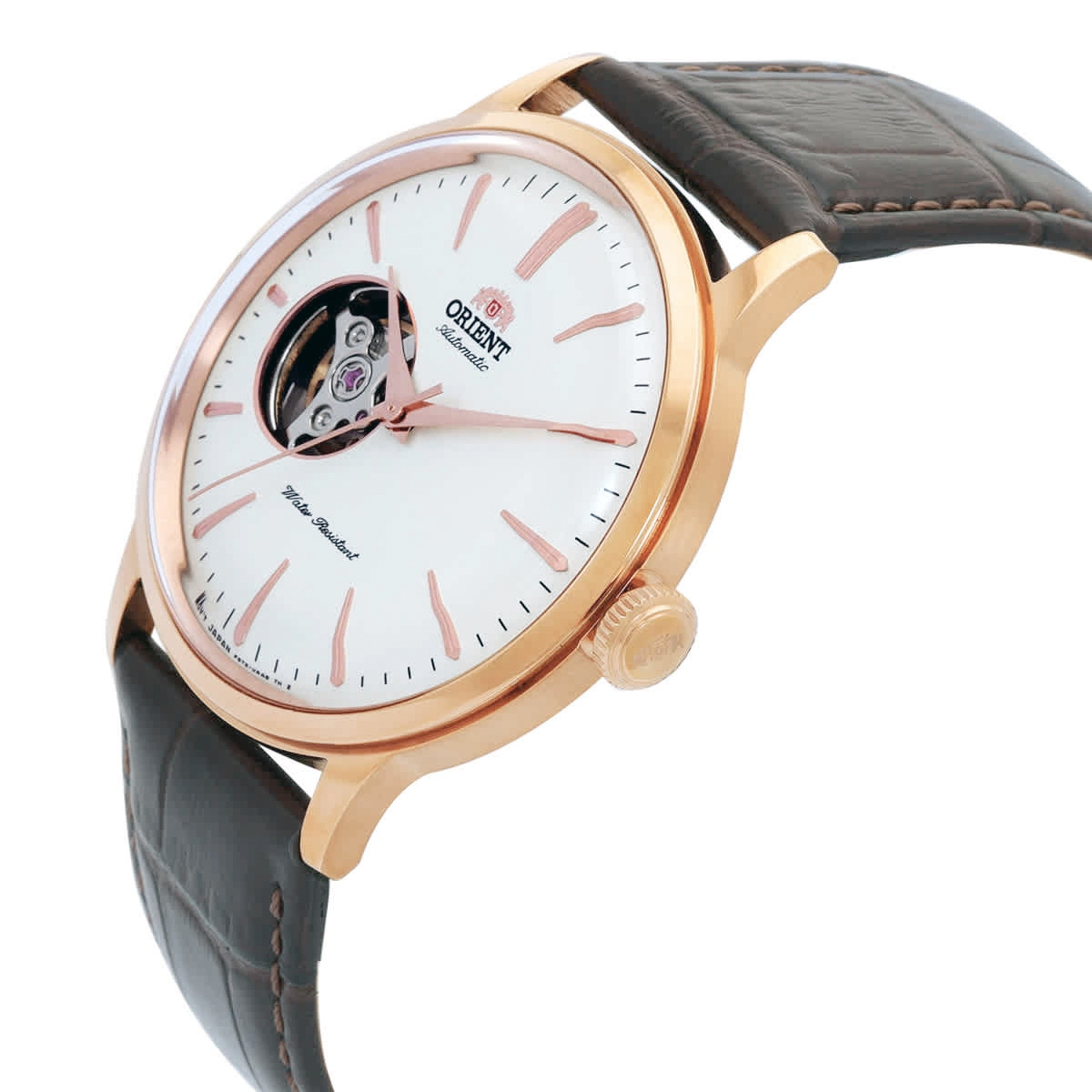 ORIENT 東方錶 半鏤空機械錶 玫瑰金 皮帶款 RA-AG0001S