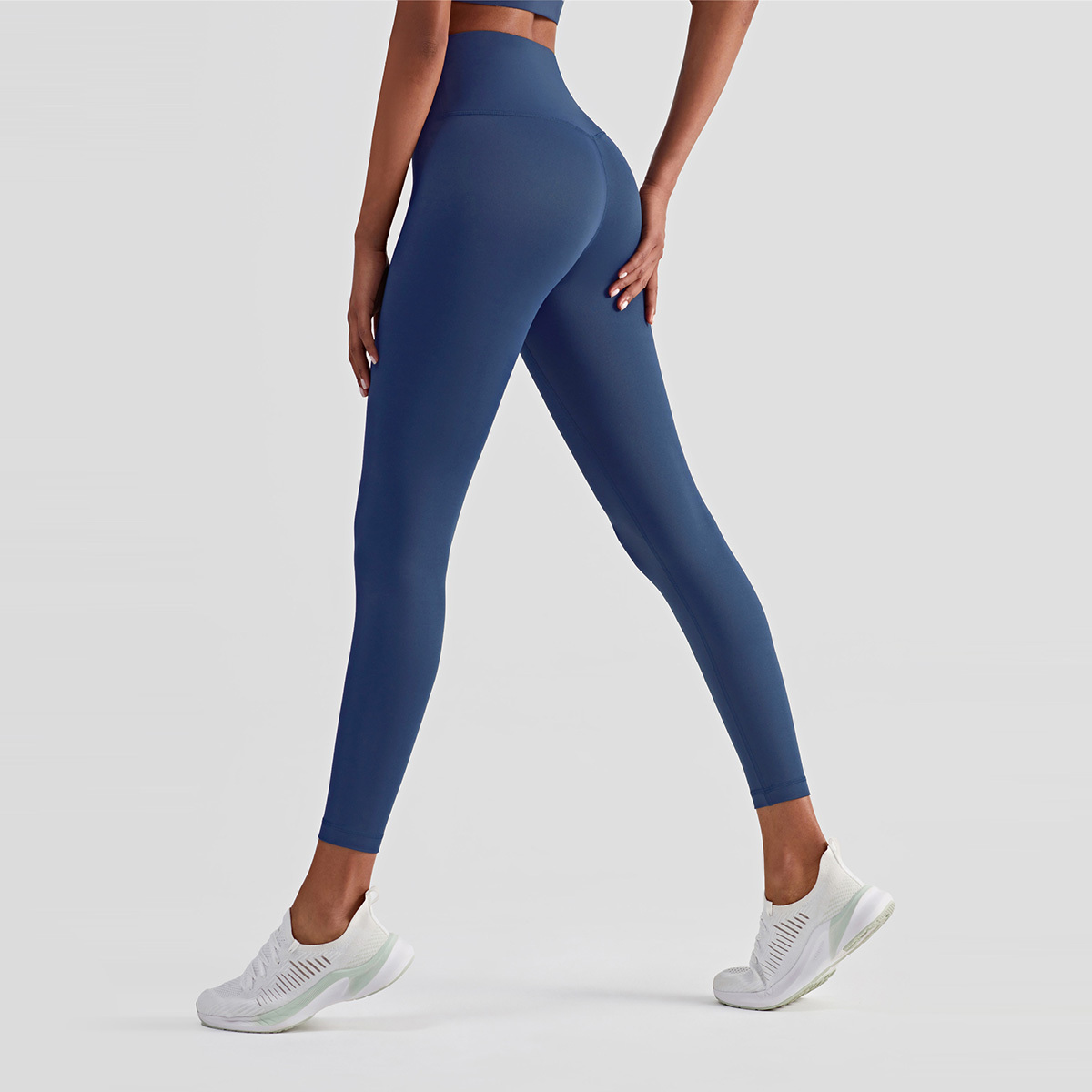 高腰無尷尬線後口袋九分瑜珈/運動/緊身機能褲