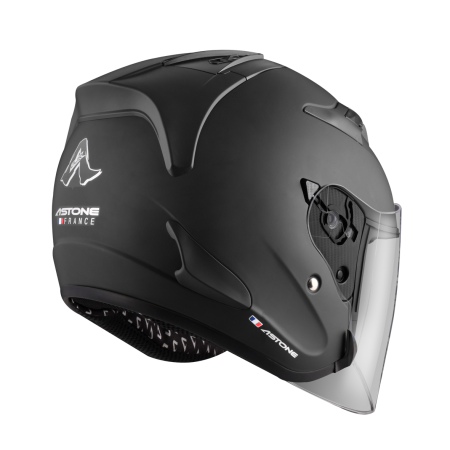 ASTONE DJR 平光黑 素色 3/4罩式帽款