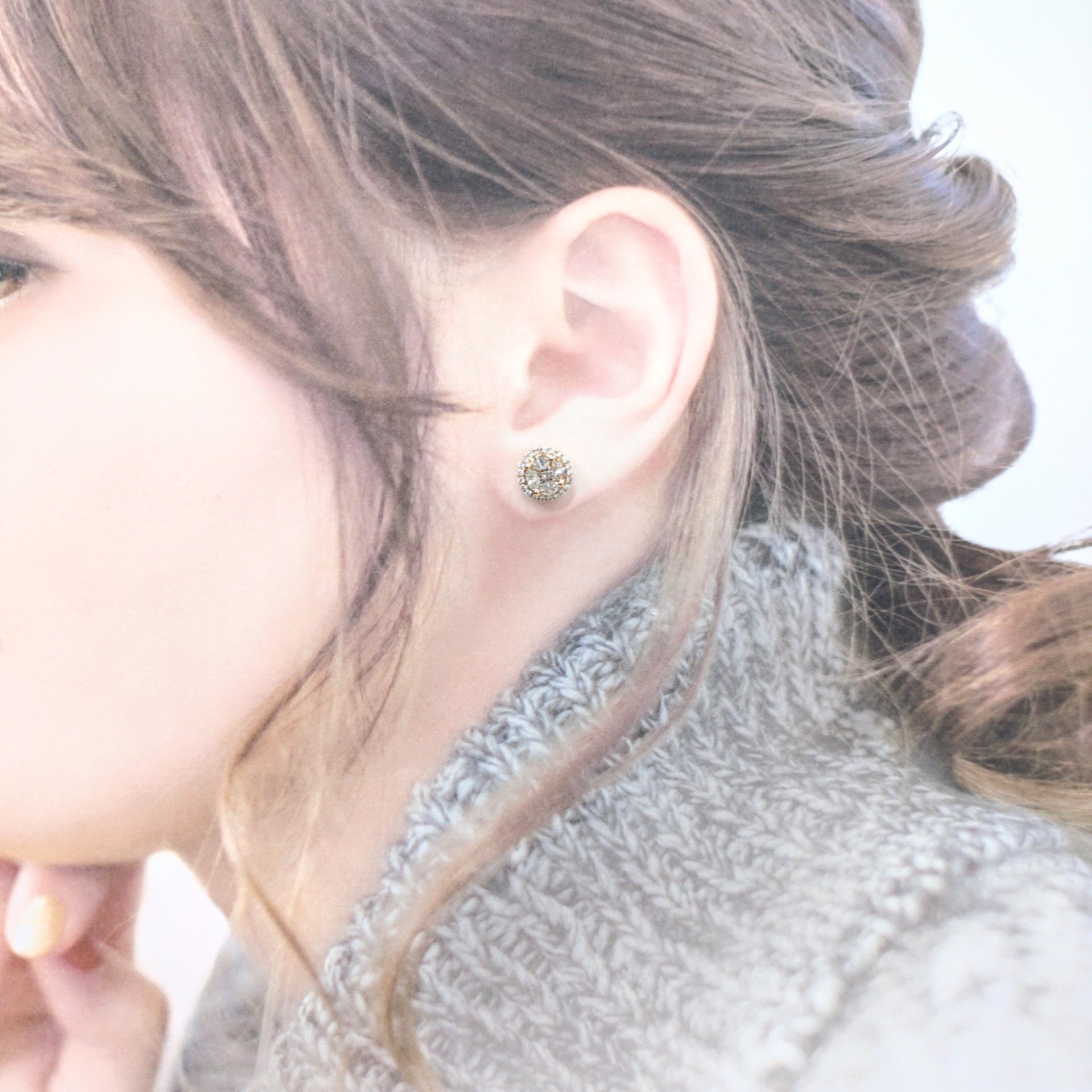 18K Rose Gold 1.41t Diamond Earrings