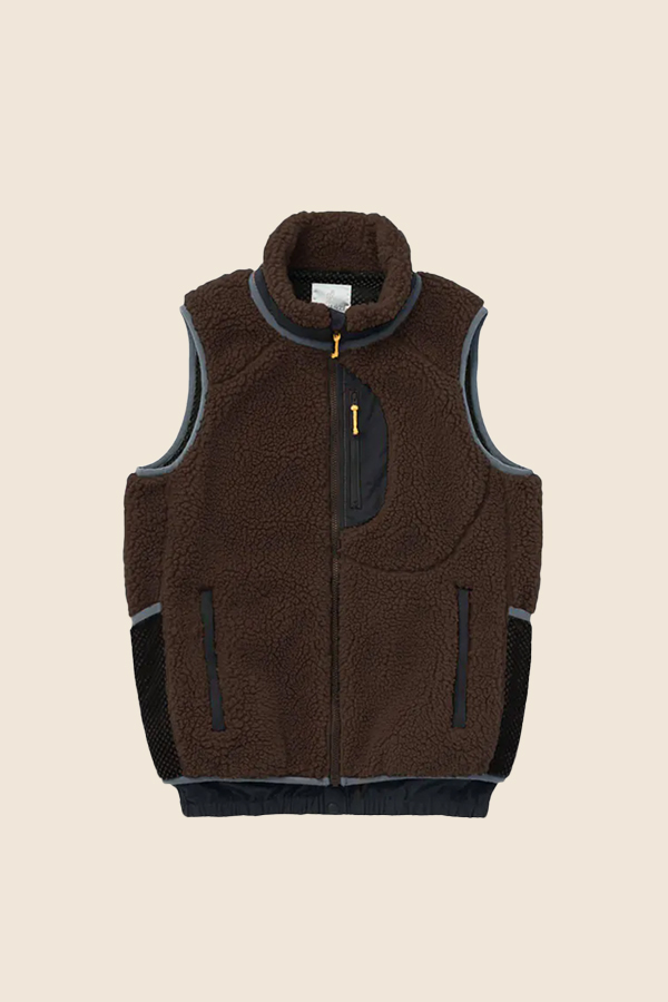 GRAMICCI -  LIMITED MAYBROOK 復古絨毛背心 (黑棕)