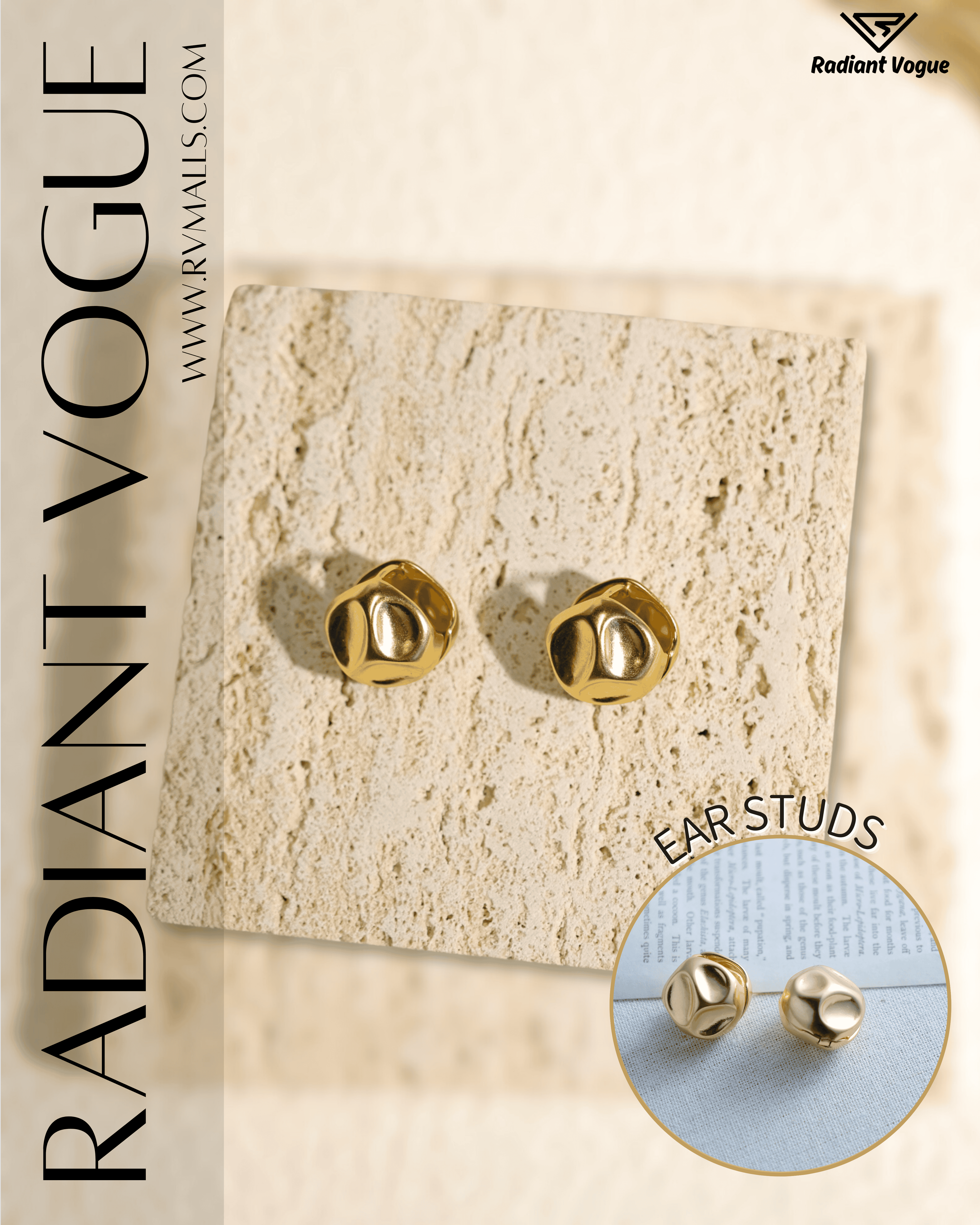 簡約時尚的璀璨金色幾何耳環, 高雅金屬光澤耳飾, 無鎳抗敏設計, 適合敏感肌膚的輕巧耳環。