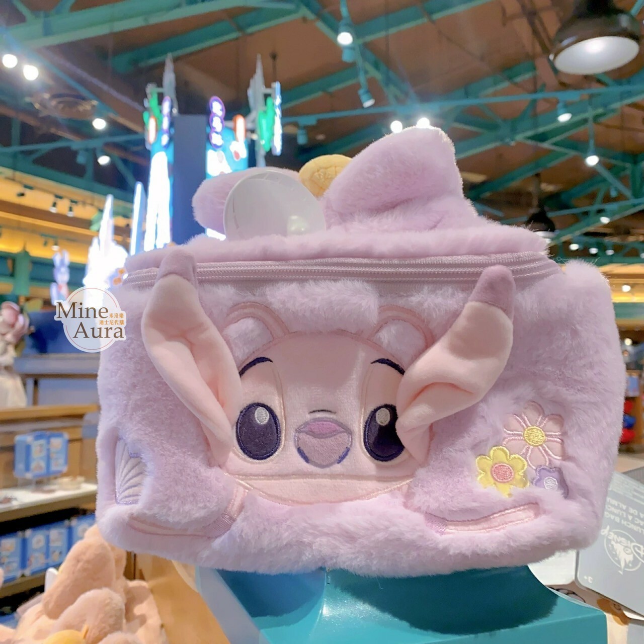 安琪拉 Angel 絨毛造型 手提收納包 化妝包 星際寶貝 Lilo & Stitch -上海迪士尼樂園