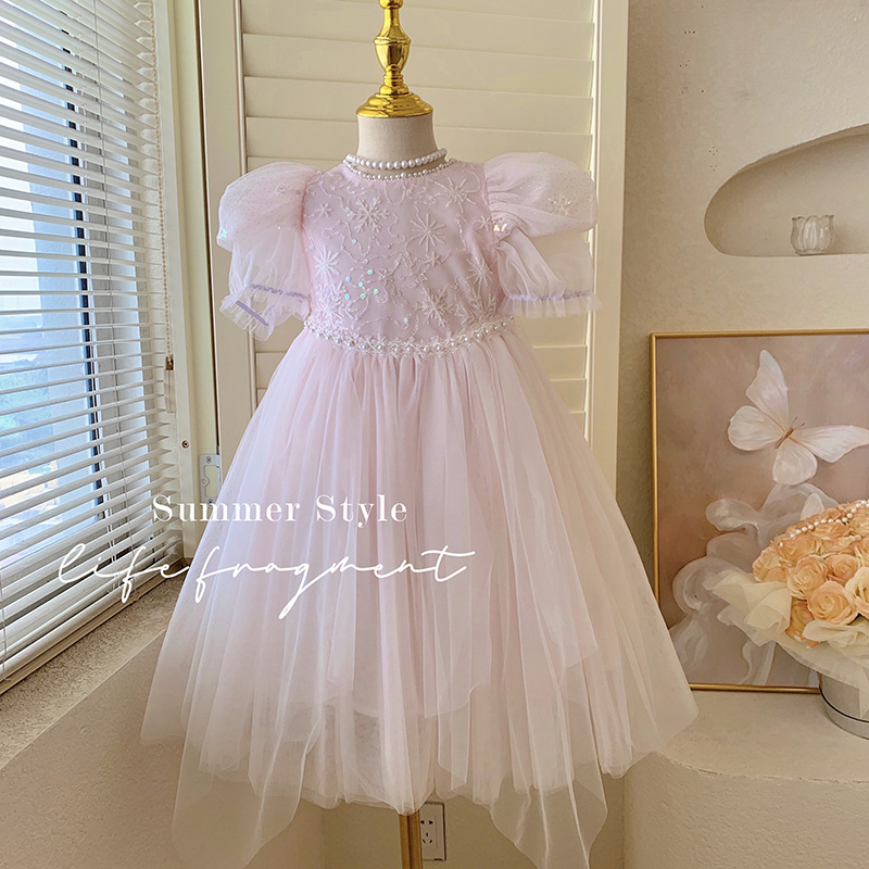 現貨 90cm <日常公主> 艾莎澎袖漸層紗裙洋裝 90-140cm #8507