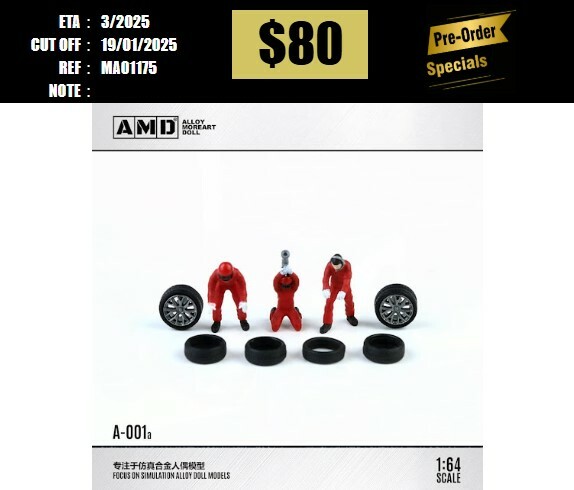 PO-$80 * ALLOY MOREART DOLL * 1:64 FIGURE - AUTO REPAIR FIGURES RED [OD17/01]