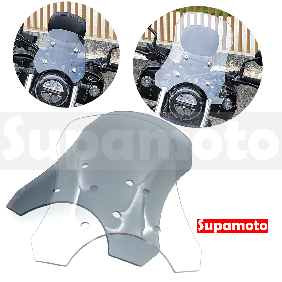 -Supamoto- 加高擋風鏡—REBEL500專用 (燻黑/透明/風鏡/通用/導航架/HONDA/機車改裝)