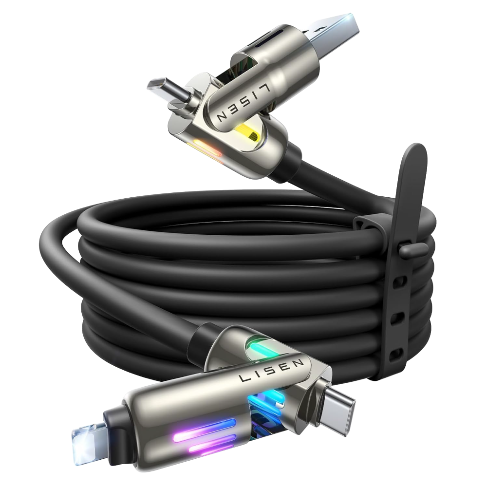 【Lisen】L110 240W四合一快充傳輸線 USB+Type-C to Type-C+Lightning